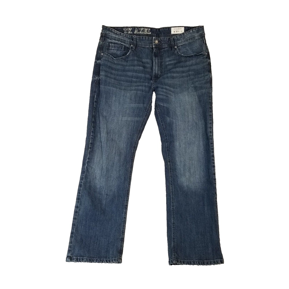 TK Axel jeans men's 38x31 regular straight blue stretch denim pants Y2K Retro